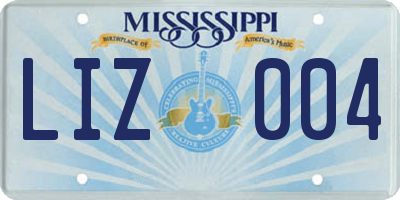 MS license plate LIZ004