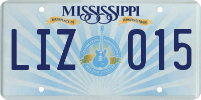 MS license plate LIZ015