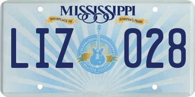 MS license plate LIZ028