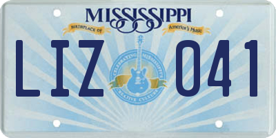 MS license plate LIZ041
