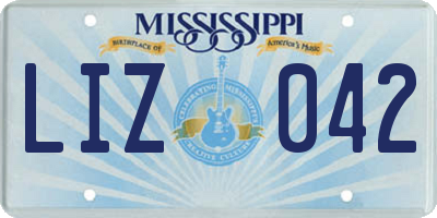 MS license plate LIZ042