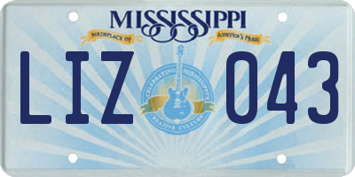 MS license plate LIZ043