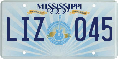 MS license plate LIZ045