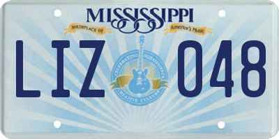 MS license plate LIZ048