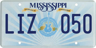 MS license plate LIZ050