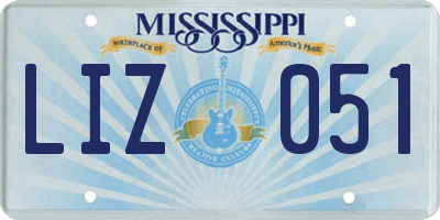MS license plate LIZ051