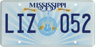 MS license plate LIZ052