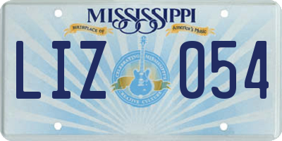 MS license plate LIZ054