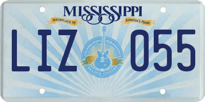MS license plate LIZ055