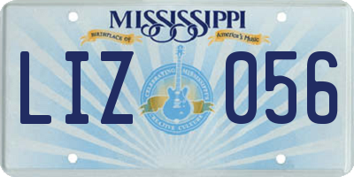 MS license plate LIZ056