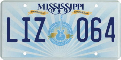 MS license plate LIZ064