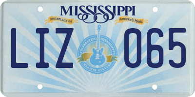 MS license plate LIZ065