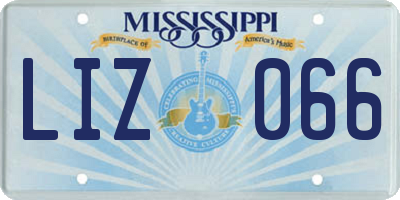 MS license plate LIZ066