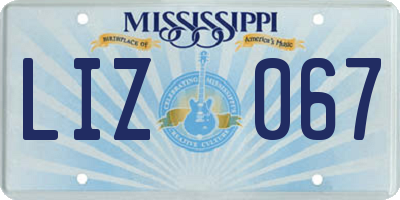 MS license plate LIZ067
