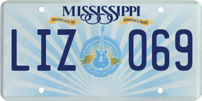 MS license plate LIZ069