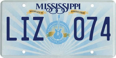 MS license plate LIZ074