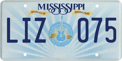 MS license plate LIZ075