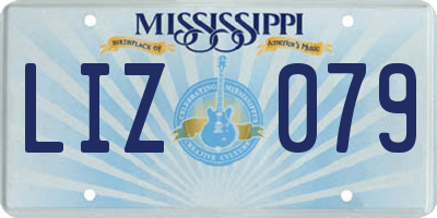 MS license plate LIZ079