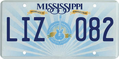 MS license plate LIZ082