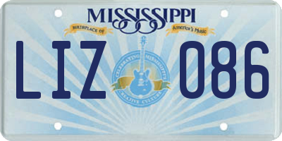 MS license plate LIZ086