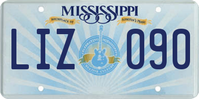 MS license plate LIZ090
