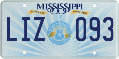 MS license plate LIZ093