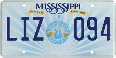 MS license plate LIZ094