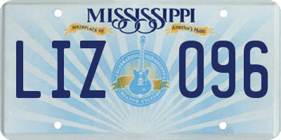 MS license plate LIZ096