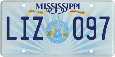 MS license plate LIZ097