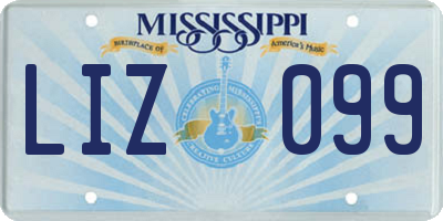 MS license plate LIZ099