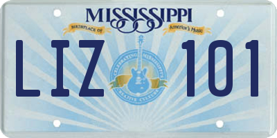MS license plate LIZ101