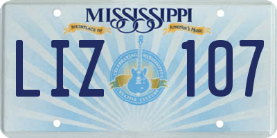 MS license plate LIZ107