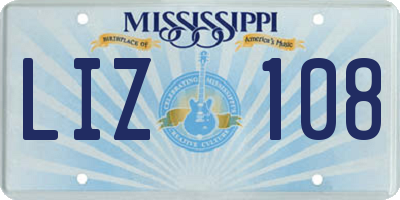 MS license plate LIZ108
