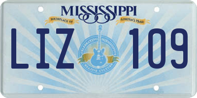 MS license plate LIZ109