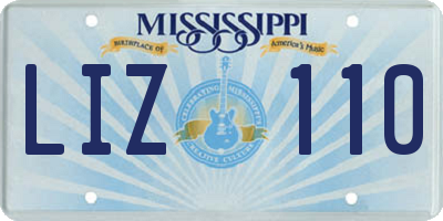 MS license plate LIZ110
