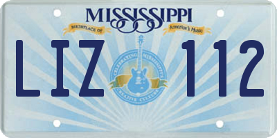 MS license plate LIZ112