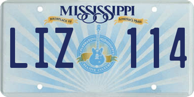 MS license plate LIZ114