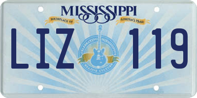 MS license plate LIZ119
