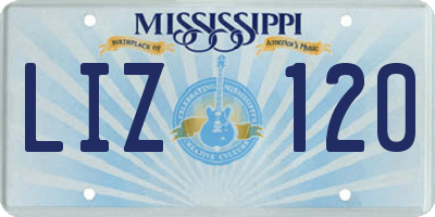 MS license plate LIZ120