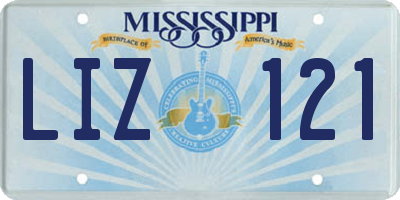 MS license plate LIZ121