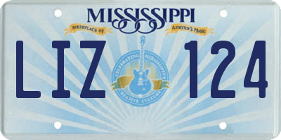 MS license plate LIZ124
