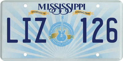 MS license plate LIZ126