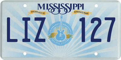 MS license plate LIZ127