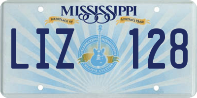 MS license plate LIZ128