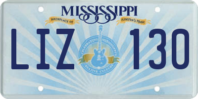 MS license plate LIZ130