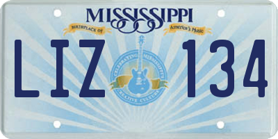 MS license plate LIZ134