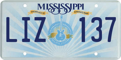 MS license plate LIZ137