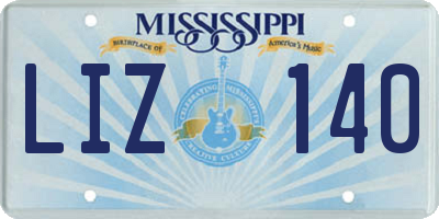 MS license plate LIZ140