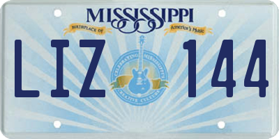 MS license plate LIZ144