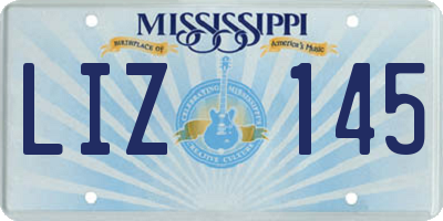 MS license plate LIZ145